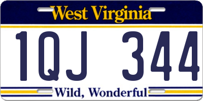 WV license plate 1QJ344