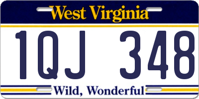 WV license plate 1QJ348