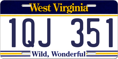WV license plate 1QJ351