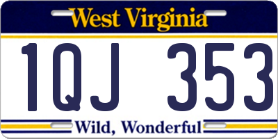 WV license plate 1QJ353