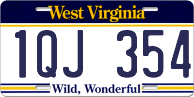 WV license plate 1QJ354