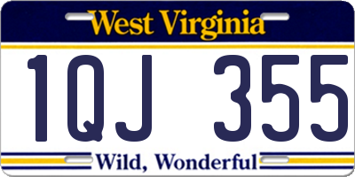 WV license plate 1QJ355