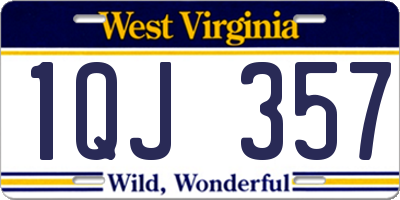 WV license plate 1QJ357