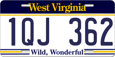 WV license plate 1QJ362