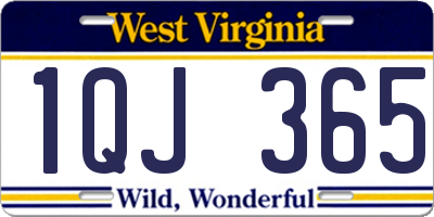 WV license plate 1QJ365