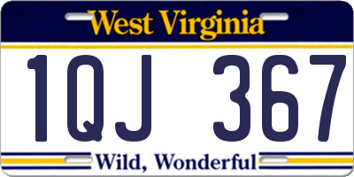 WV license plate 1QJ367