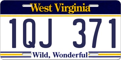 WV license plate 1QJ371