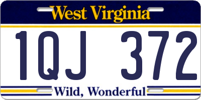 WV license plate 1QJ372