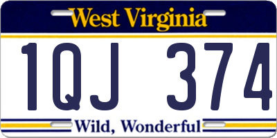 WV license plate 1QJ374