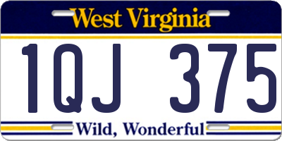 WV license plate 1QJ375