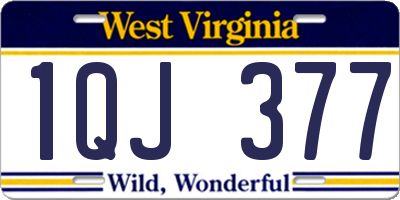 WV license plate 1QJ377