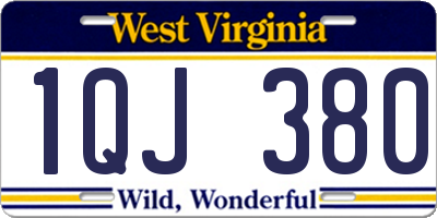 WV license plate 1QJ380