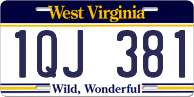WV license plate 1QJ381
