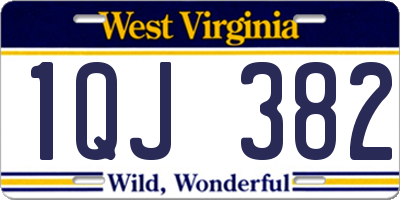 WV license plate 1QJ382