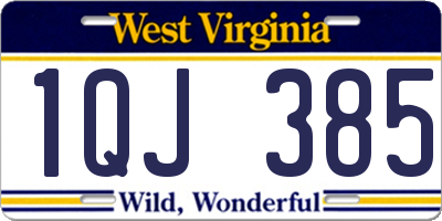 WV license plate 1QJ385