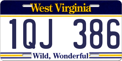 WV license plate 1QJ386