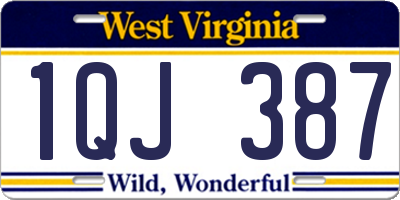 WV license plate 1QJ387