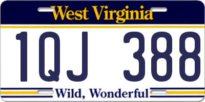 WV license plate 1QJ388