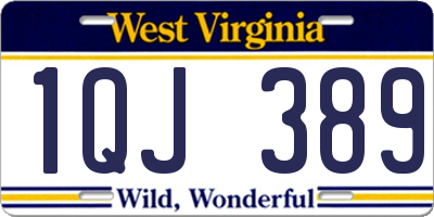 WV license plate 1QJ389