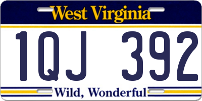 WV license plate 1QJ392