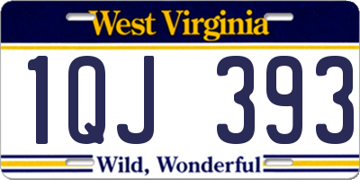 WV license plate 1QJ393