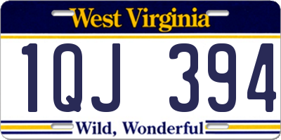 WV license plate 1QJ394
