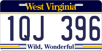 WV license plate 1QJ396