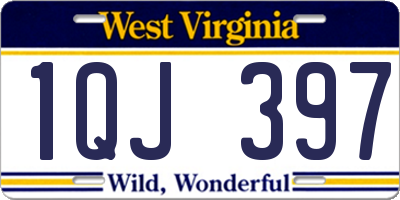 WV license plate 1QJ397