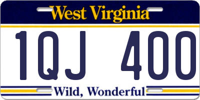 WV license plate 1QJ400
