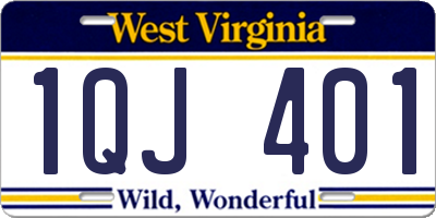 WV license plate 1QJ401