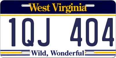 WV license plate 1QJ404