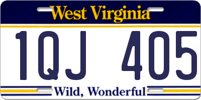 WV license plate 1QJ405