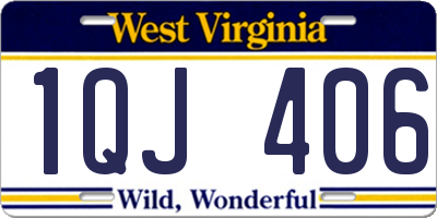 WV license plate 1QJ406