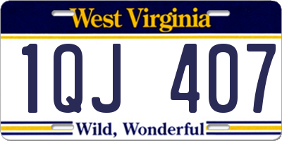 WV license plate 1QJ407