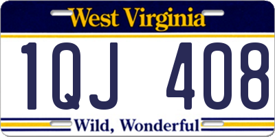 WV license plate 1QJ408