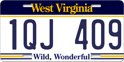 WV license plate 1QJ409