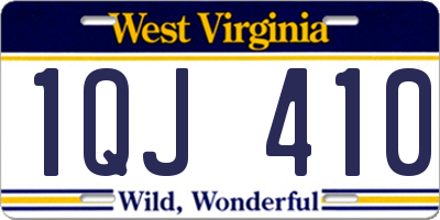 WV license plate 1QJ410