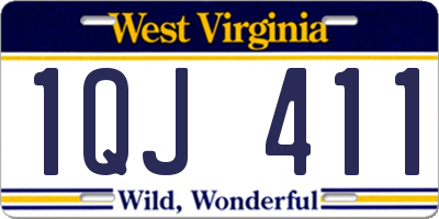WV license plate 1QJ411
