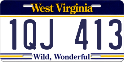 WV license plate 1QJ413