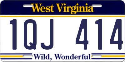 WV license plate 1QJ414