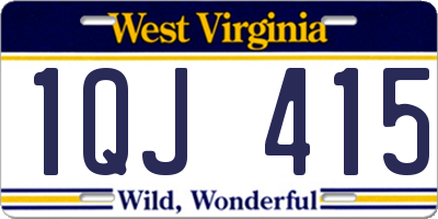 WV license plate 1QJ415