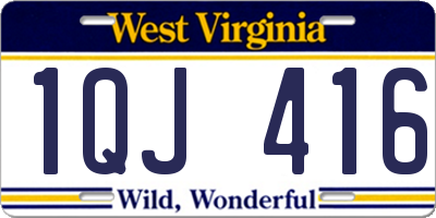 WV license plate 1QJ416