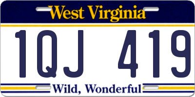 WV license plate 1QJ419