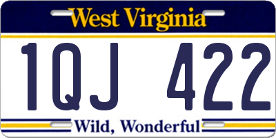 WV license plate 1QJ422