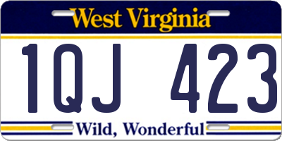 WV license plate 1QJ423