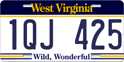 WV license plate 1QJ425