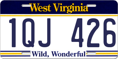 WV license plate 1QJ426