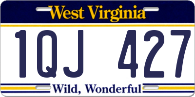 WV license plate 1QJ427