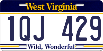 WV license plate 1QJ429