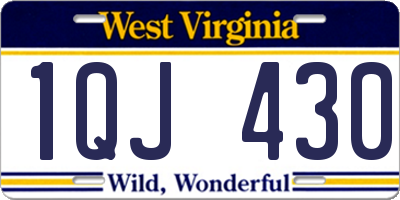 WV license plate 1QJ430